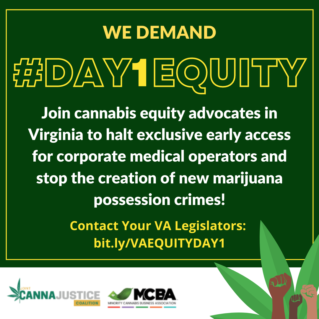 Featured image for “MCBA joins Marijuana Equity Advocates to Call on Virginia Legislators to Stop Exclusive Early Adult-Use Market Access for Medical Operators ”